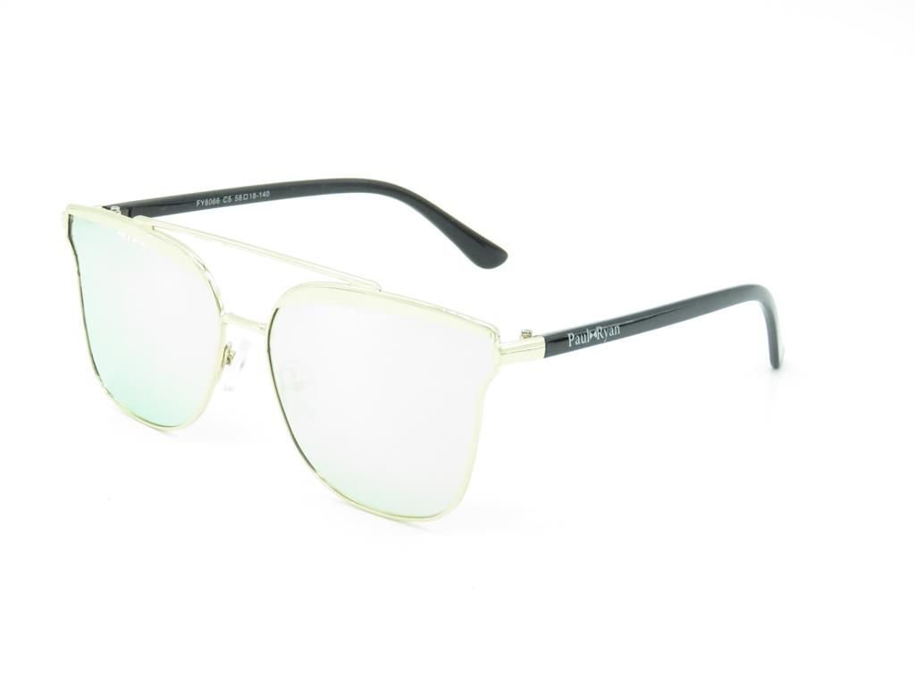 Óculos de Sol Paul Ryan Prata com Preto - FY8066 Preto 3