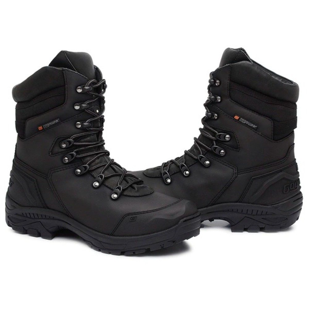 Bota Coturno Tática Militar Cano Longo Couro Adventure com Cadarço Sola Robusta Leve Antiderrapante Preto 2