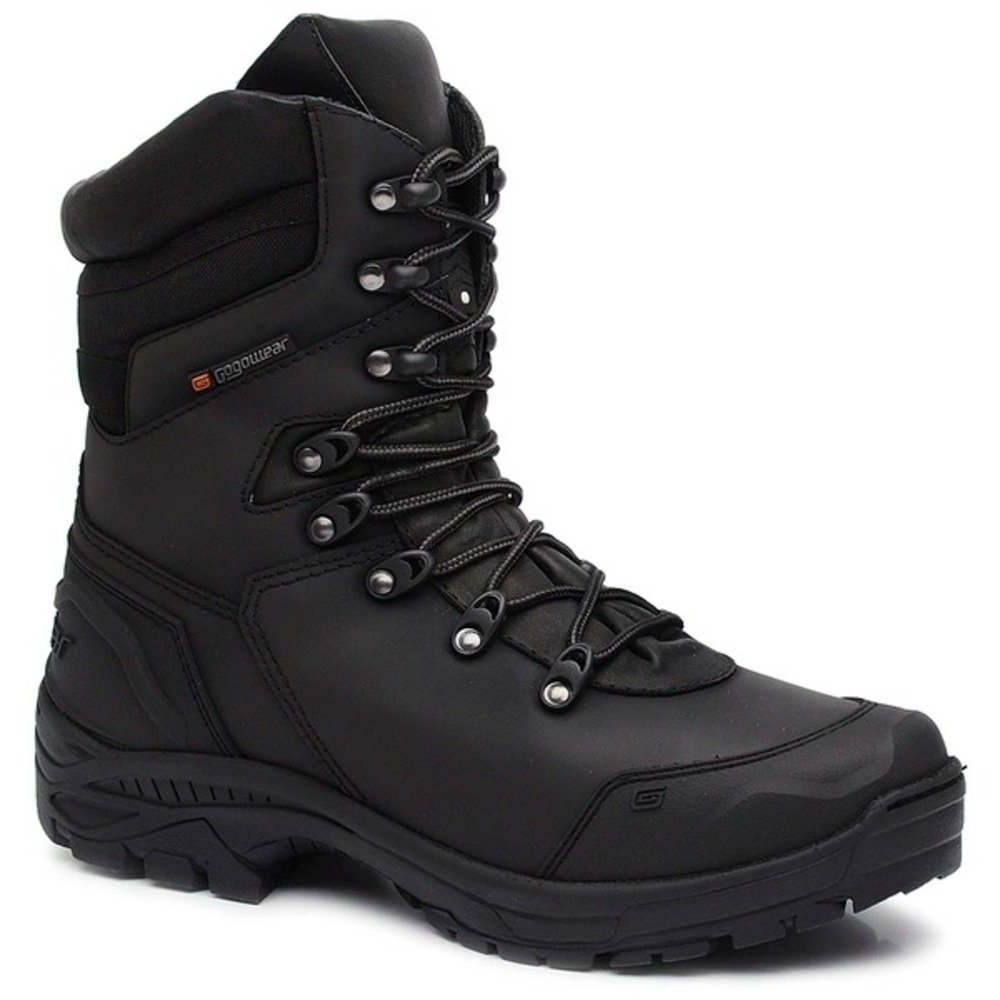 Bota Coturno Tática Militar Cano Longo Couro Adventure com Cadarço Sola Robusta Leve Antiderrapante Preto 3