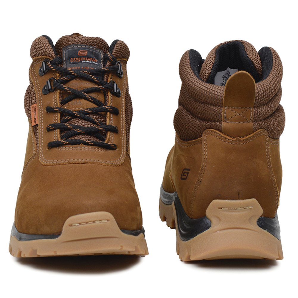 Bota Coturno Adventure Segurança Couro EPI CA Gogowear Amarração Homem Estiloso Resistente Dia a Dia Marrom 3