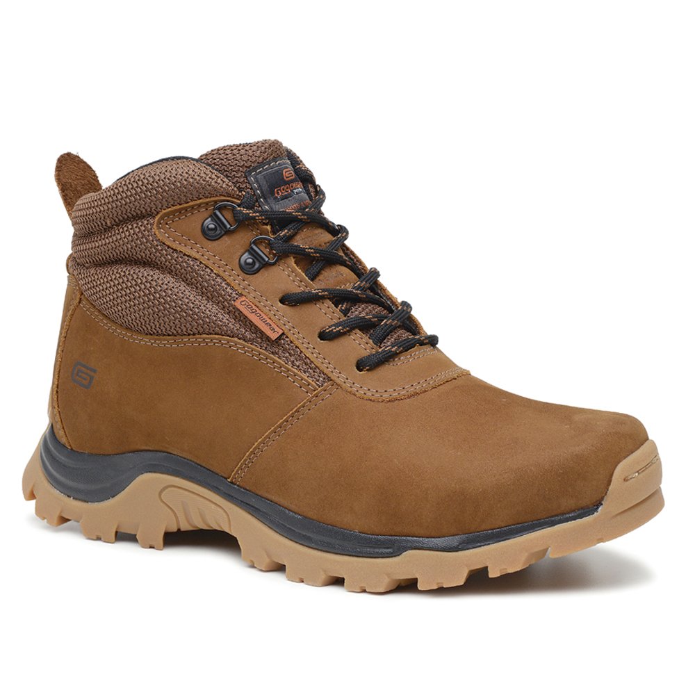 Bota Coturno Adventure Segurança Couro EPI CA Gogowear Amarração Homem Estiloso Resistente Dia a Dia Marrom 4