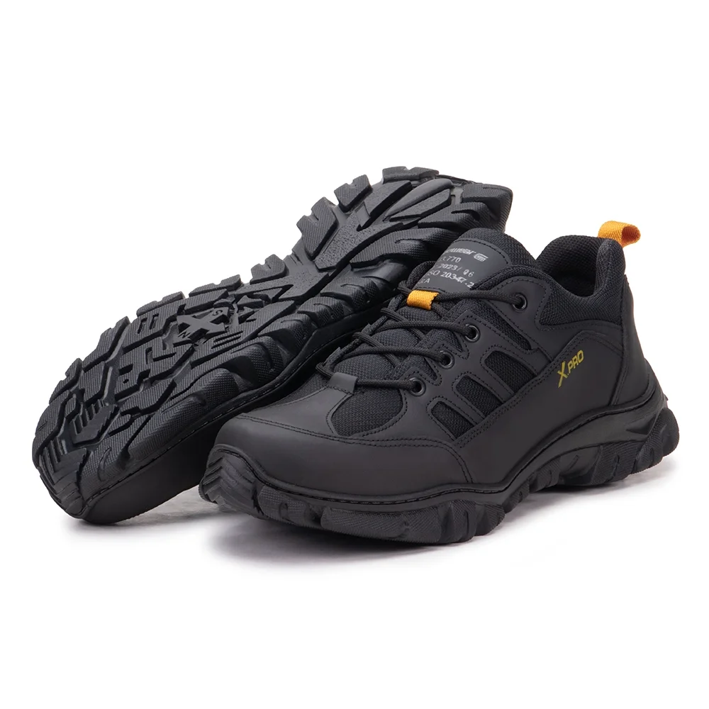 Tenis Adventure Cano Curto Sola Tratorada Leve Masculino Couro Moda Esportiva Resistente Preto 2