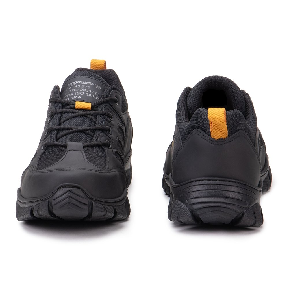 Tenis Adventure Cano Curto Sola Tratorada Leve Masculino Couro Moda Esportiva Resistente Preto 3