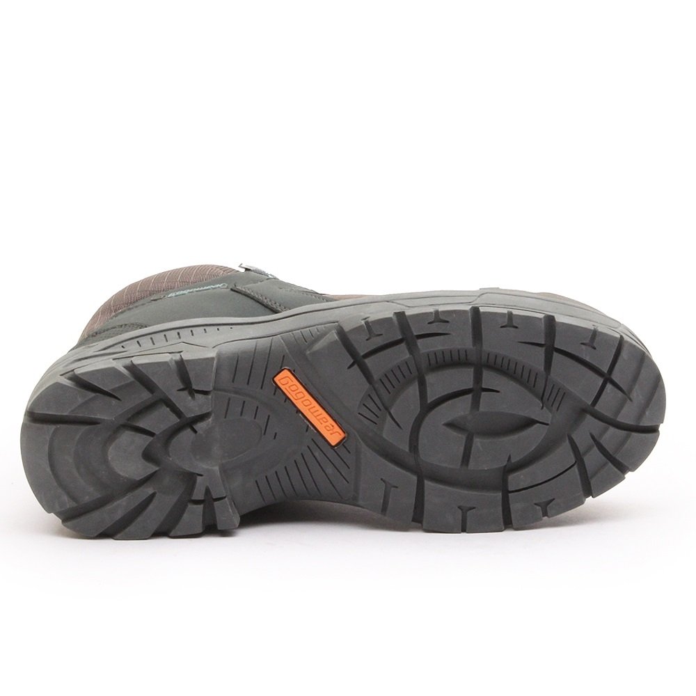 Bota Coturno em Couro Masculino Tratorada Com Cadarço e Costura Reforçada Cinza 4