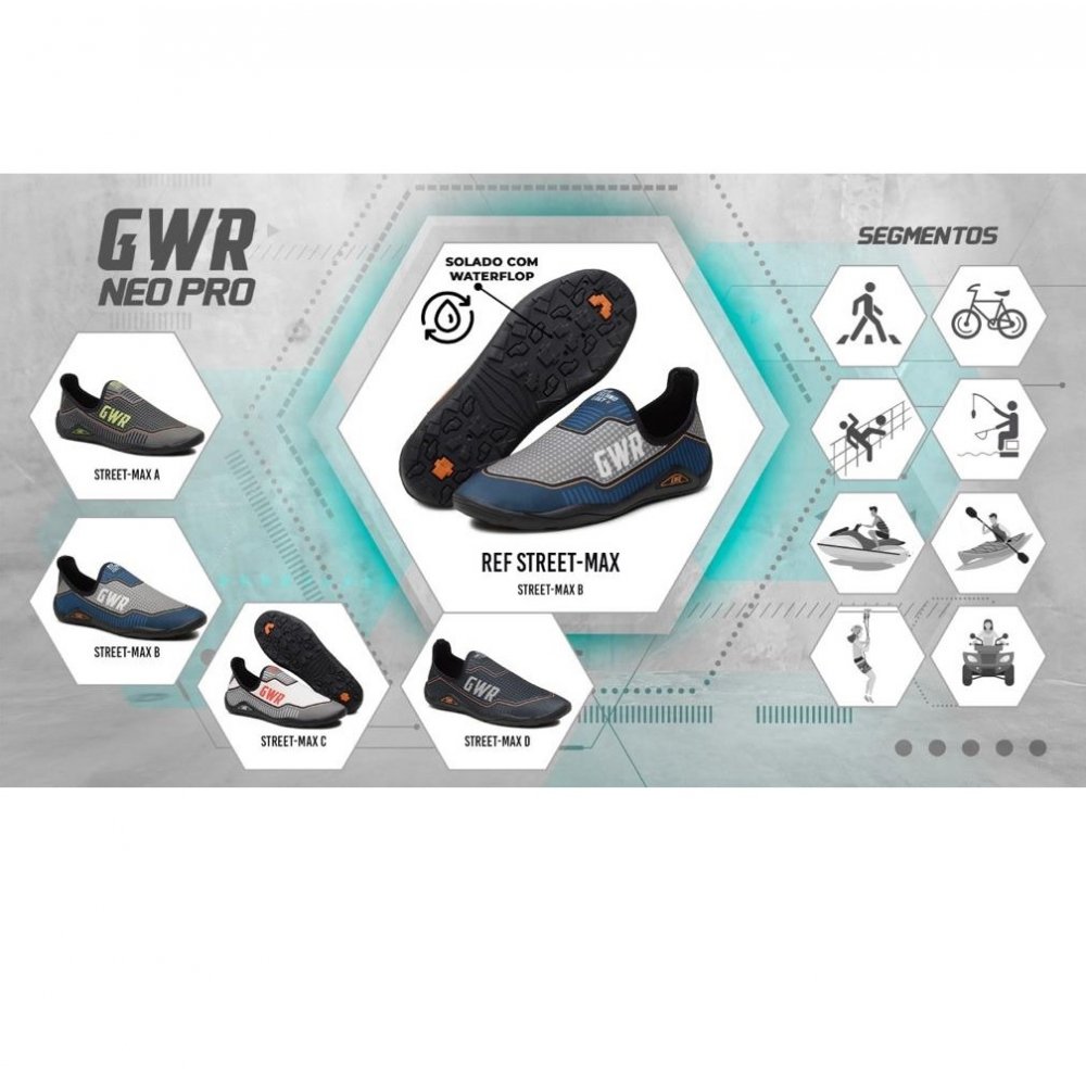 Sapatilha Esportiva Gogowear para Piscina Sola Borracha Confortável e Durável Preto 4