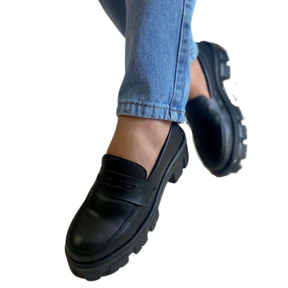 Sapato Mocassim Tratorado Feminino Liso