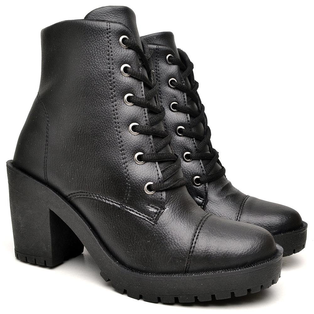 Coturno Cold Life TRATORADO SALTO M Feminino Preto 2