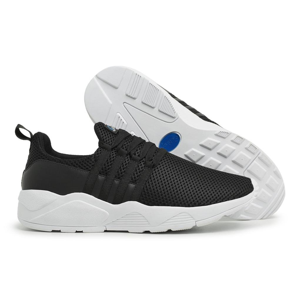 Tênis Masculino Para Caminhada Academia Treino Leve Preto+Branco 2