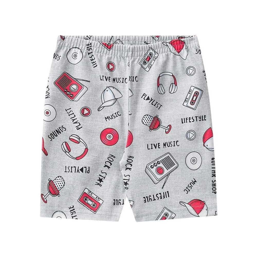 Pijama Infantil Menino Camiseta Brilha No Escuro E Bermuda Vermelho 3