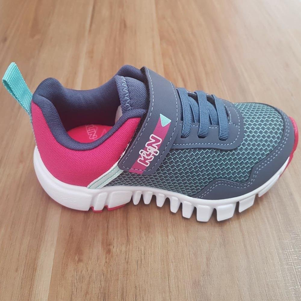 Tênis Infantil Jump Klin Kids Chumbo/Pink Purpura/Turquesa Cinza 2