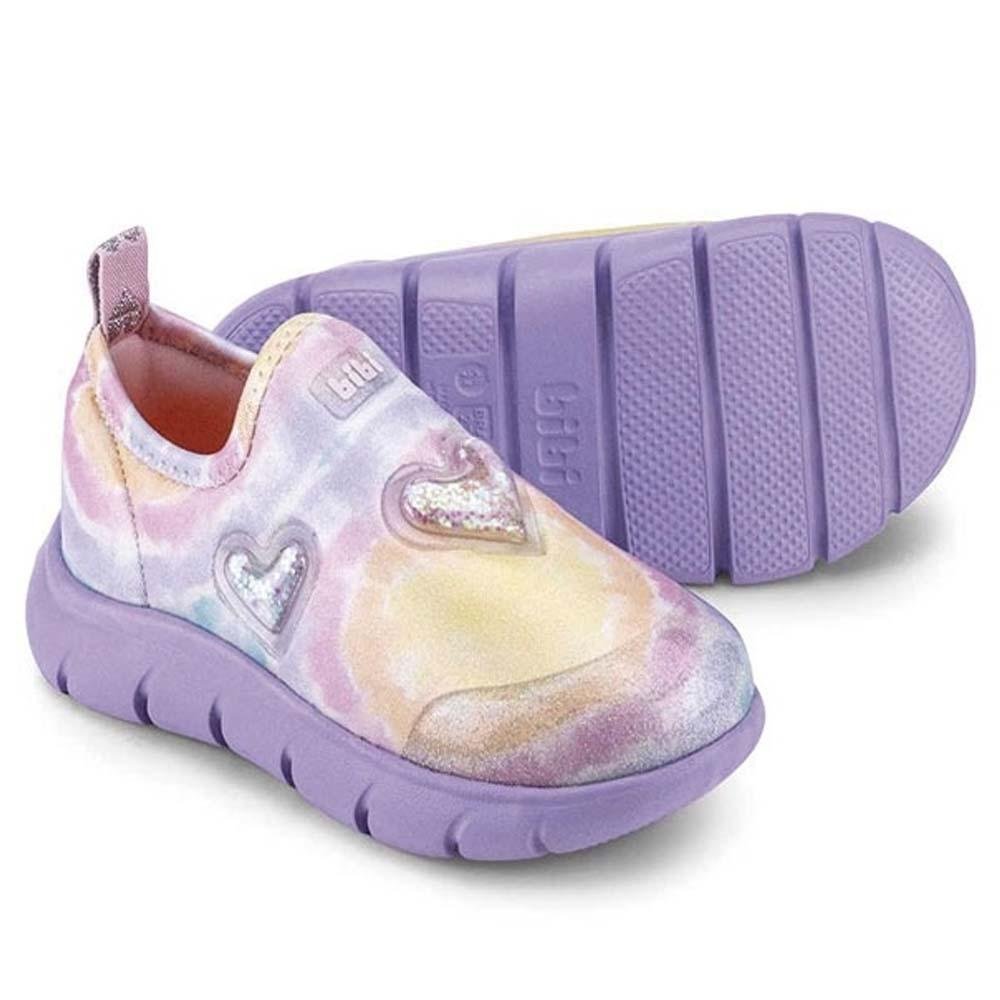 Tênis Infantil Bibi Energy Baby 2.0 Tie Dye Lilás Coração Roxo 2