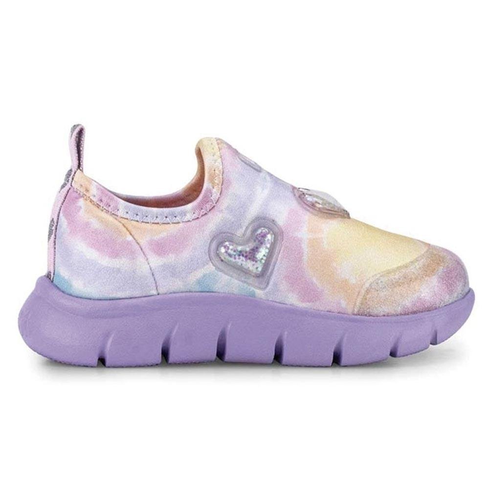 Tênis Infantil Bibi Energy Baby 2.0 Tie Dye Lilás Coração Roxo 5