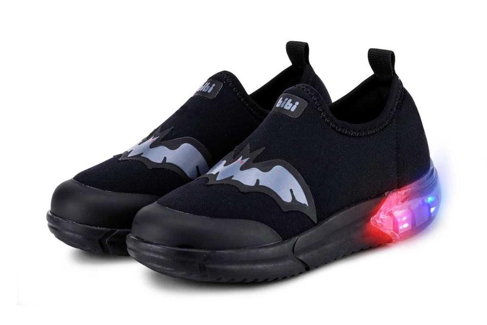 Tênis Infantil De Luz Bibi Space Preto Morcego Preto 3
