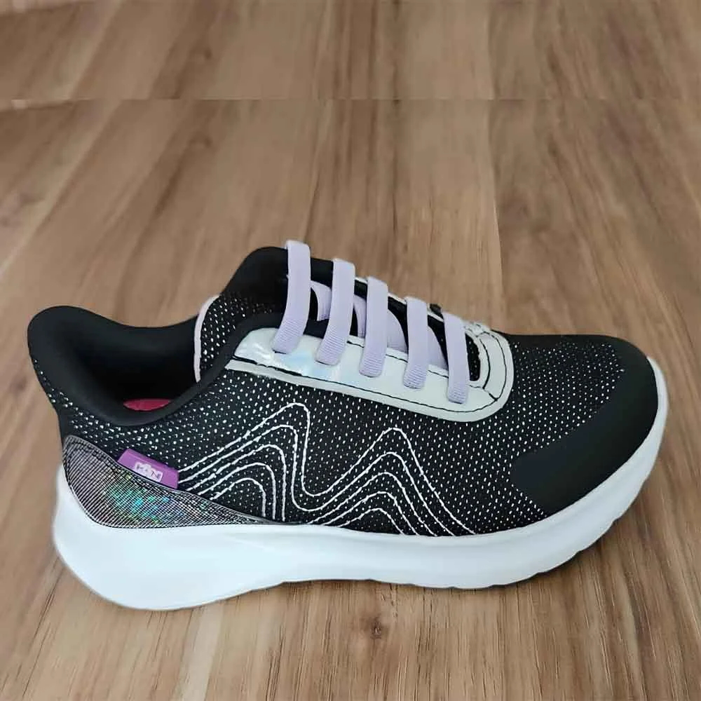 Tênis Infantil Freedom Kids 445 Preto Prata Lavanda Preto 4