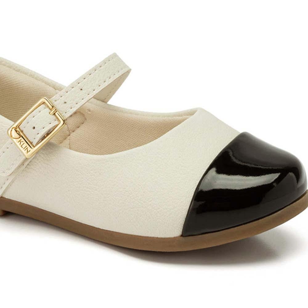 SAPATILHA INFANTIL KLIN PRINCESA KIDS OFF WHITE PRETO Branco 2