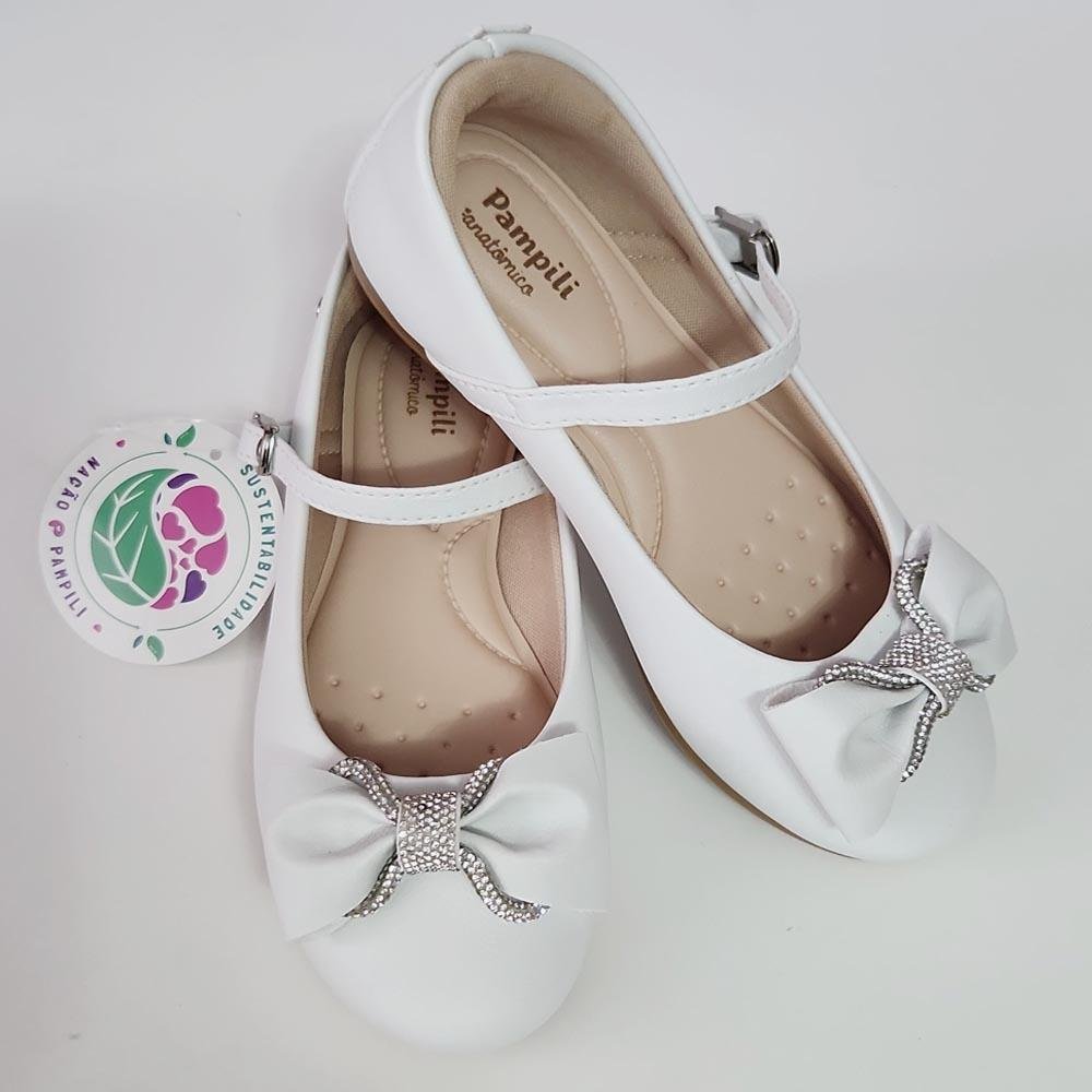 SAPATILHA INFANTIL PAMPILI ANGEL FIVELA COM STRASS BRANCO Branco 3