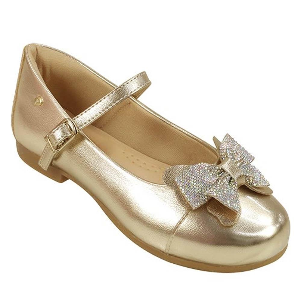 SAPATILHA INFANTIL PAMPILI ANGEL FIVELA COM STRASS DOURADO