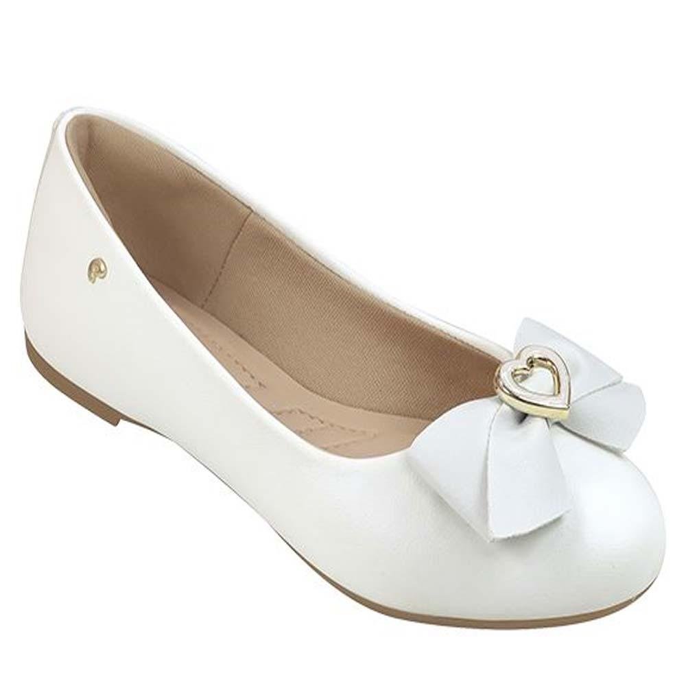 SAPATILHA INFANTIL PAMPILI SUPER FOFURA CORAÇÃO METAL BRANCO