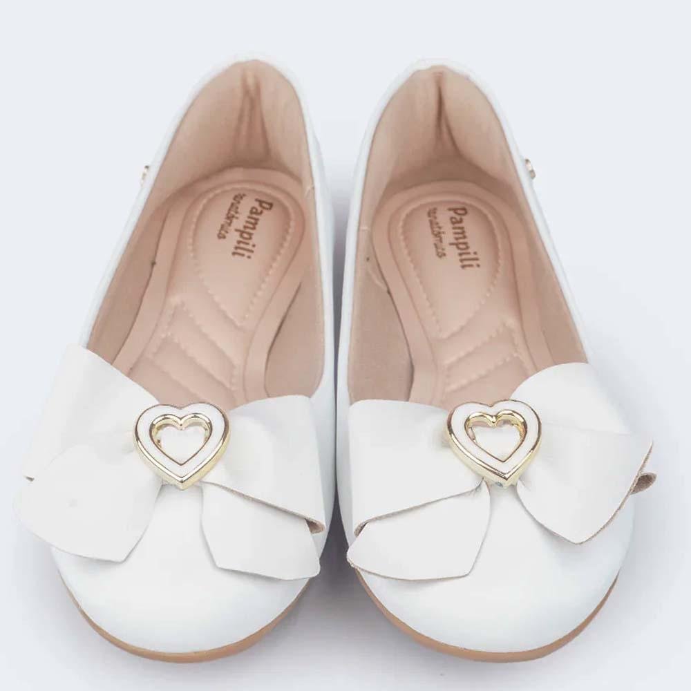 SAPATILHA INFANTIL PAMPILI SUPER FOFURA CORAÇÃO METAL BRANCO Branco 3
