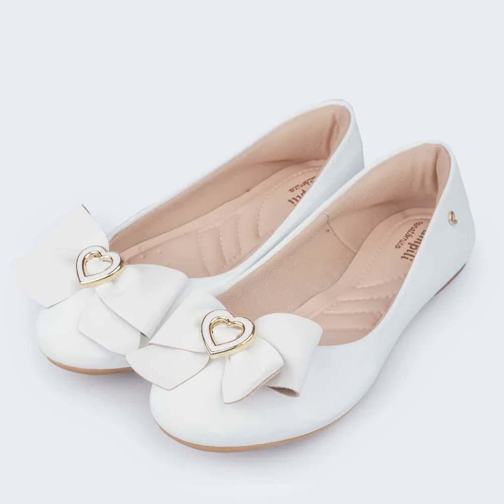 SAPATILHA INFANTIL PAMPILI SUPER FOFURA CORAÇÃO METAL BRANCO Branco 4