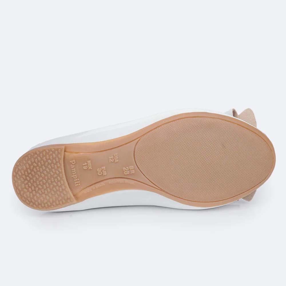 SAPATILHA INFANTIL PAMPILI SUPER FOFURA CORAÇÃO METAL BRANCO Branco 9