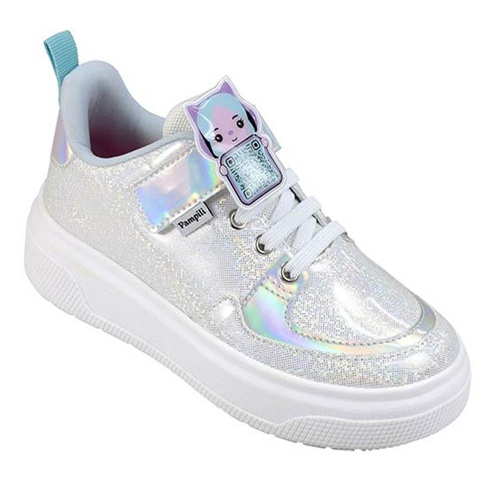 TÊNIS INFANTIL MENINA PAMPILI XP 24 GAME PAMPS HOLOGR BRANCO