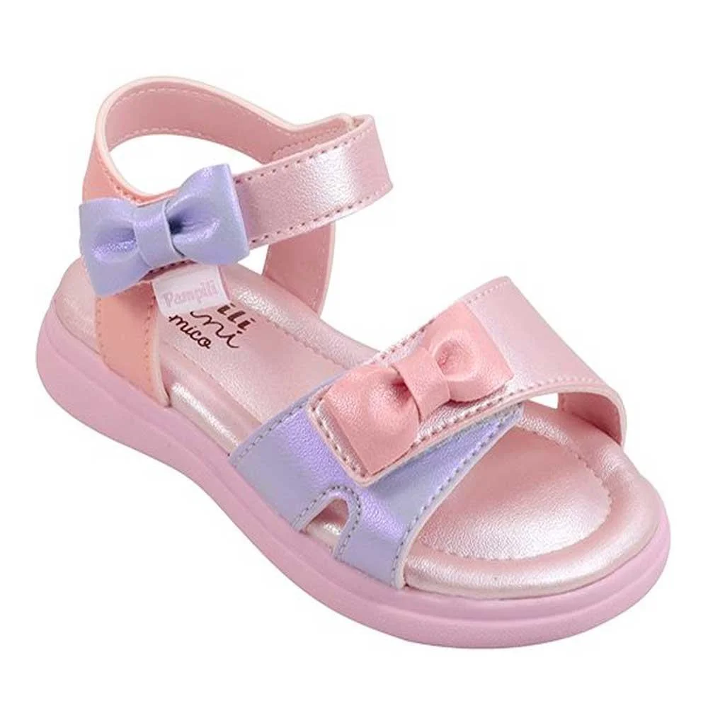 SANDÁLIA INFANTIL PAMPILI LILI LACINHOS COLORIDA