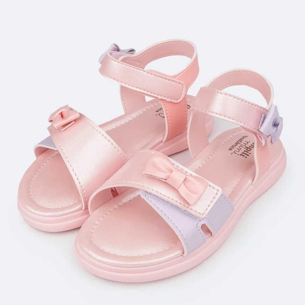 SANDÁLIA INFANTIL PAMPILI LILI LACINHOS COLORIDA Rosa 2