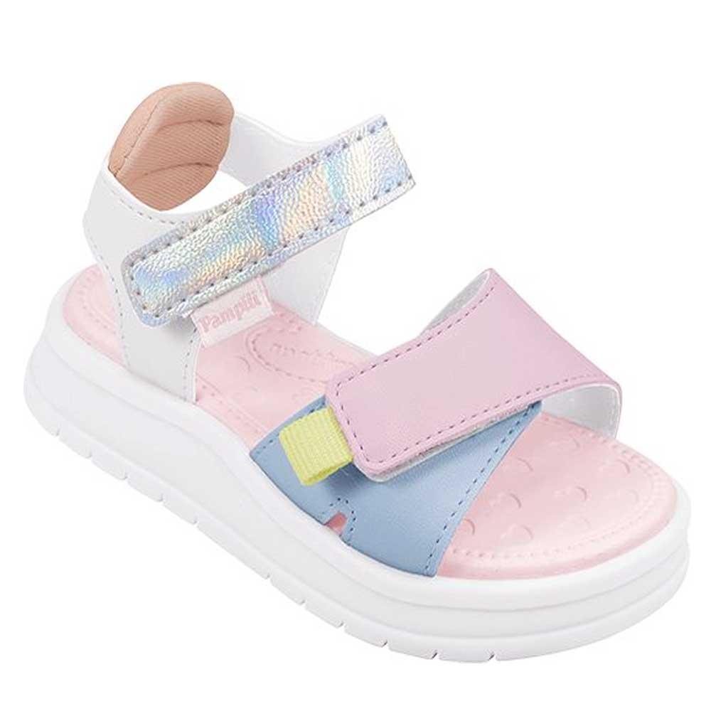 SANDÁLIA PAPETE INFANTIL PAMPILI PETIT BRANCA E COLORIDA Branco 1