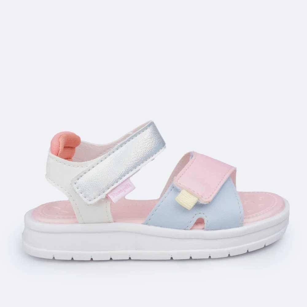 SANDÁLIA PAPETE INFANTIL PAMPILI PETIT BRANCA E COLORIDA Branco 5