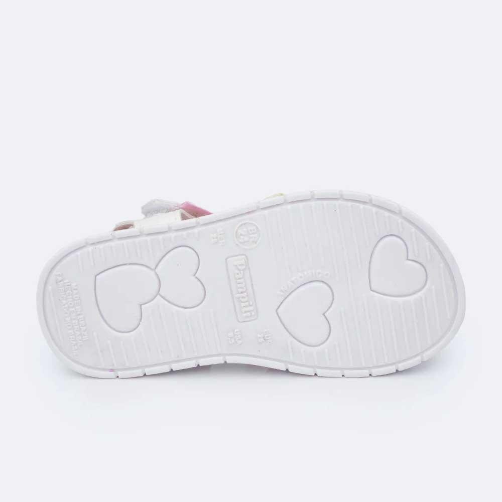 SANDÁLIA PAPETE INFANTIL PAMPILI PETIT BRANCA E COLORIDA Branco 8