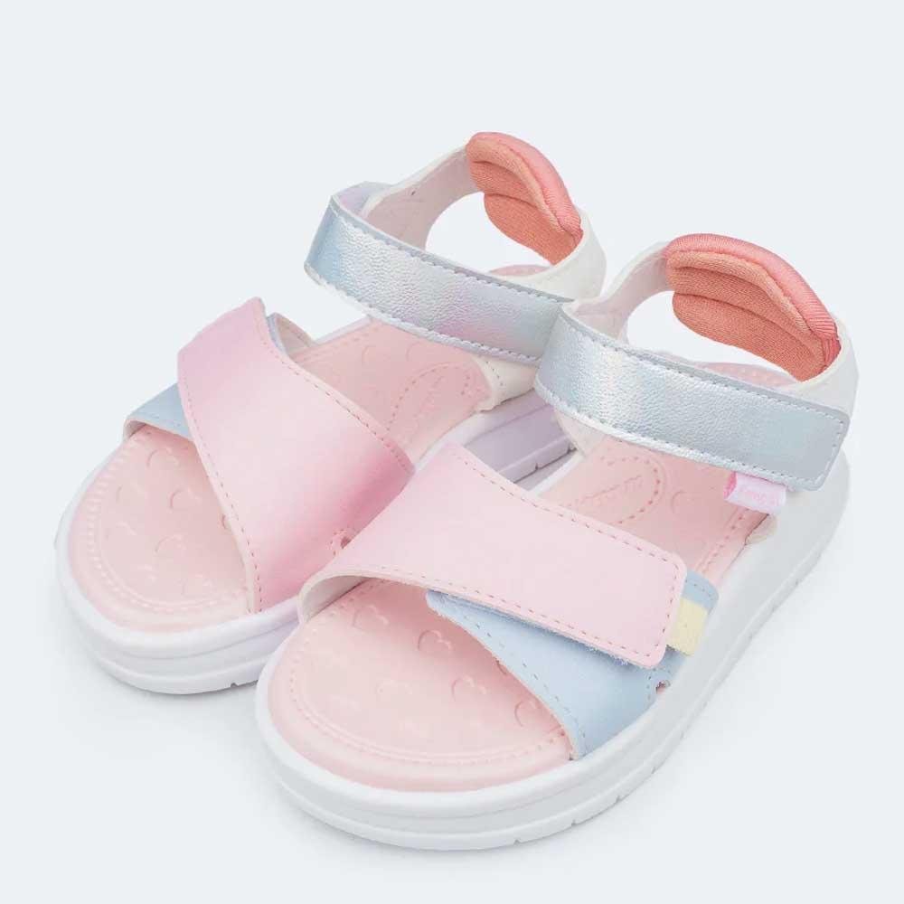 SANDÁLIA PAPETE INFANTIL PAMPILI PETIT BRANCA E COLORIDA Branco 2