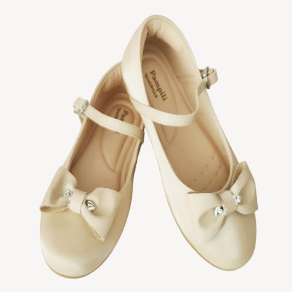 SAPATILHA INFANTIL PAMPILI BAILARINA FIVELA  CORAÇÃO AREIA Areia 3