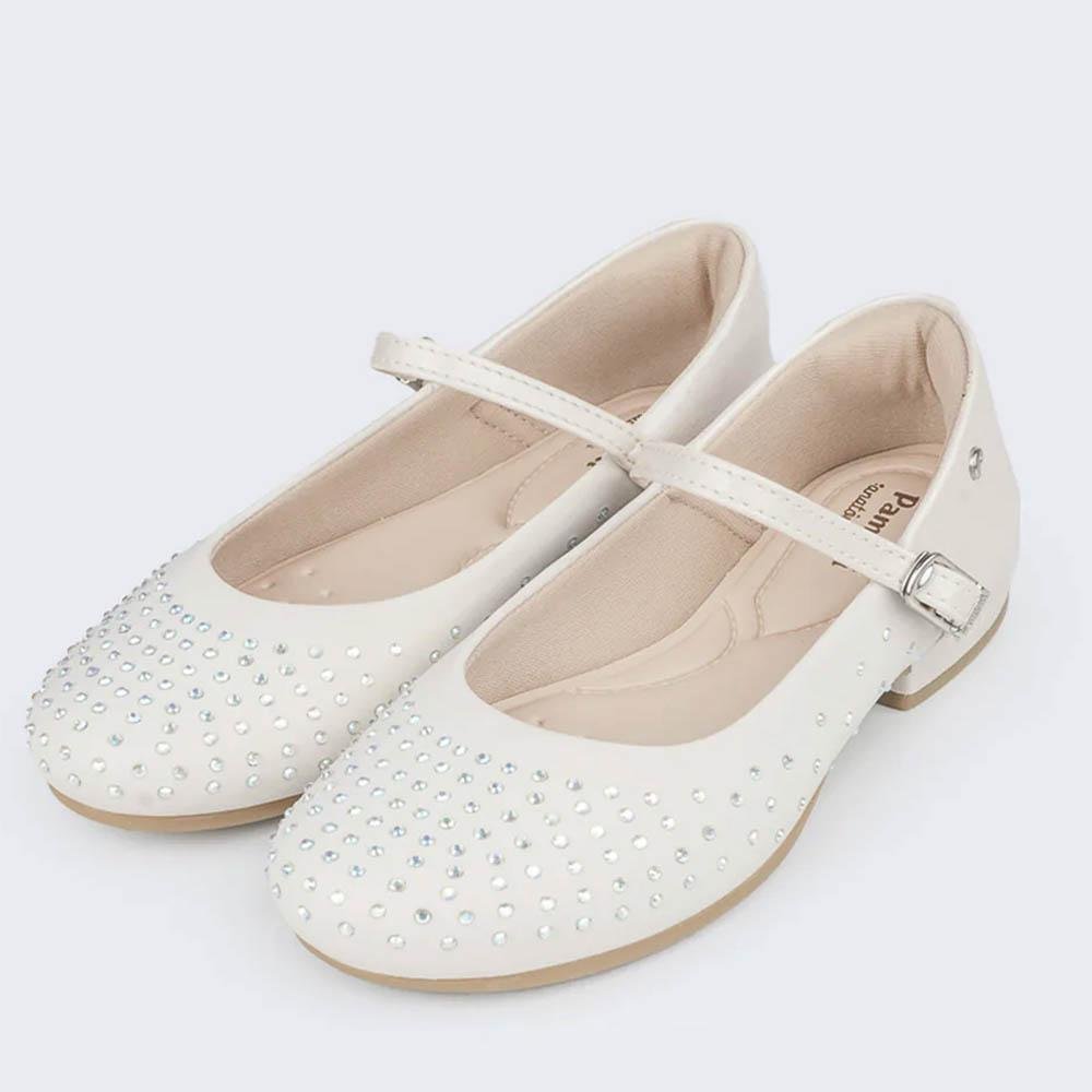 SAPATILHA INFANTIL PAMPILI ANGEL FIVELA COM LAÇO STRASS BR Branco 3