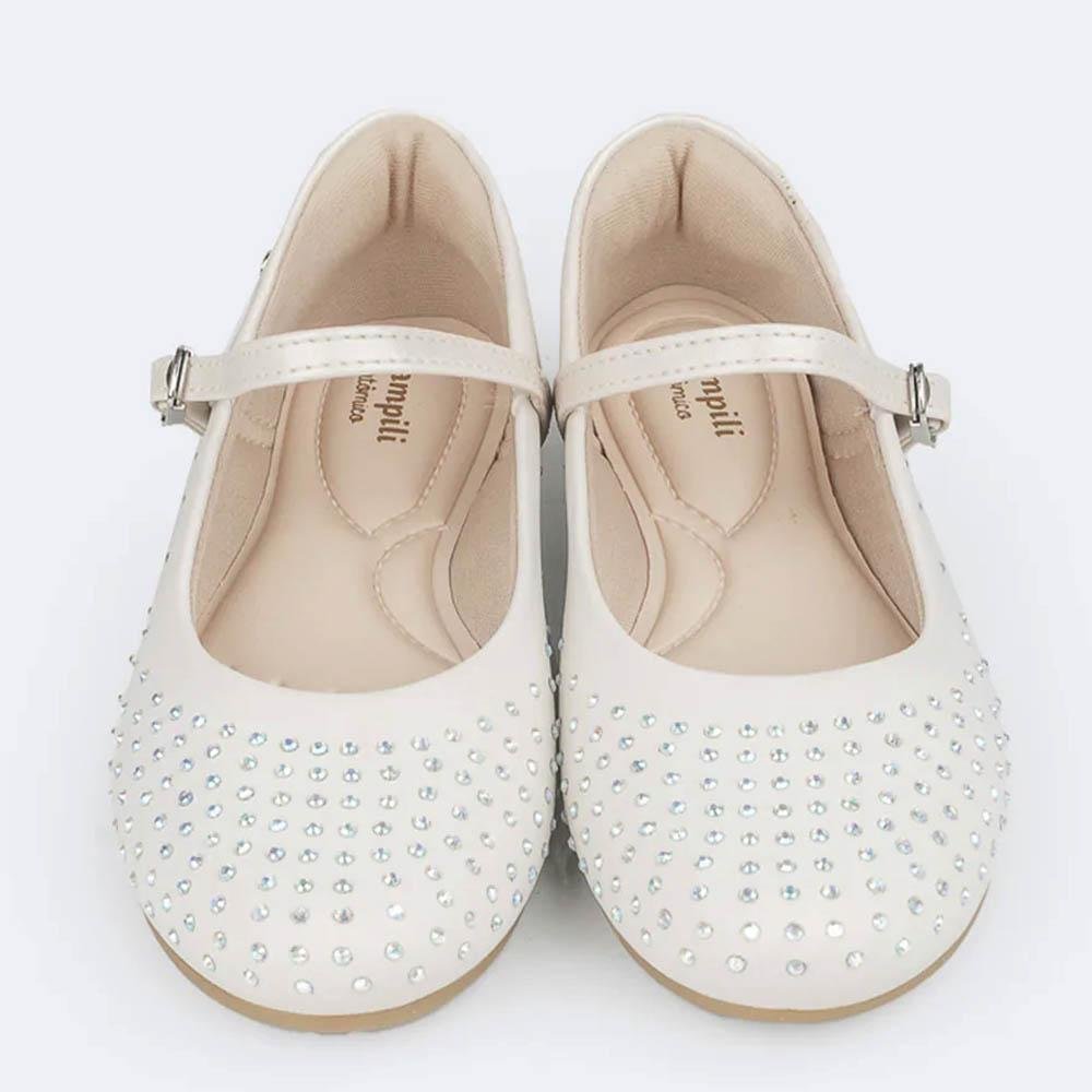 SAPATILHA INFANTIL PAMPILI ANGEL FIVELA COM LAÇO STRASS BR Branco 4
