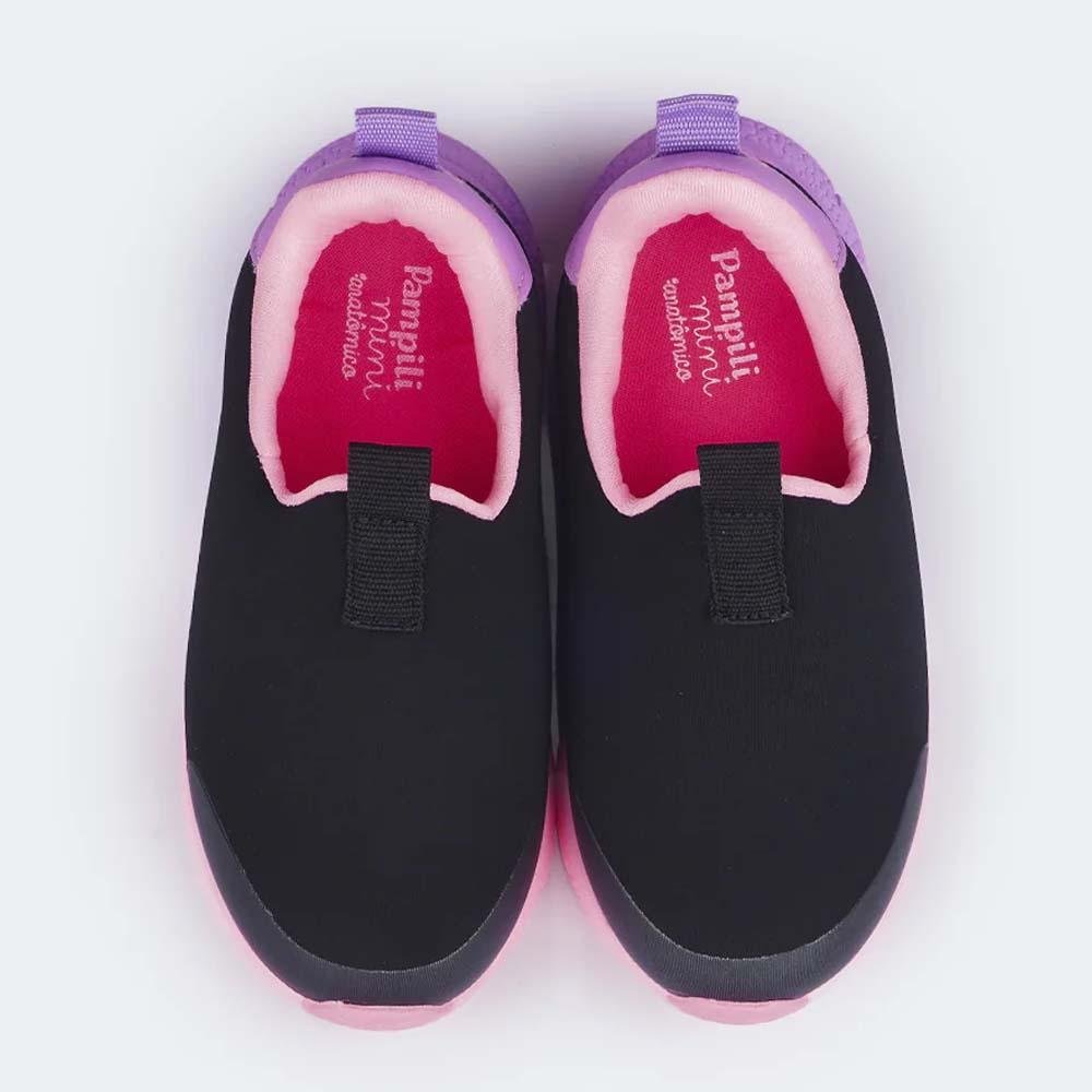 TÊNIS INFANTIL MENINA MINI SOFT PRETO ROSA Preto/Rosa 3