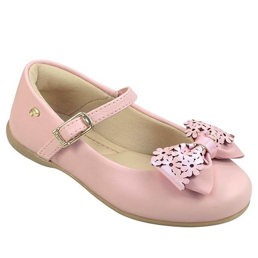 SAPATILHA INFANTIL PAMPILI BAILARINA FIVELA  FLORES ROSA