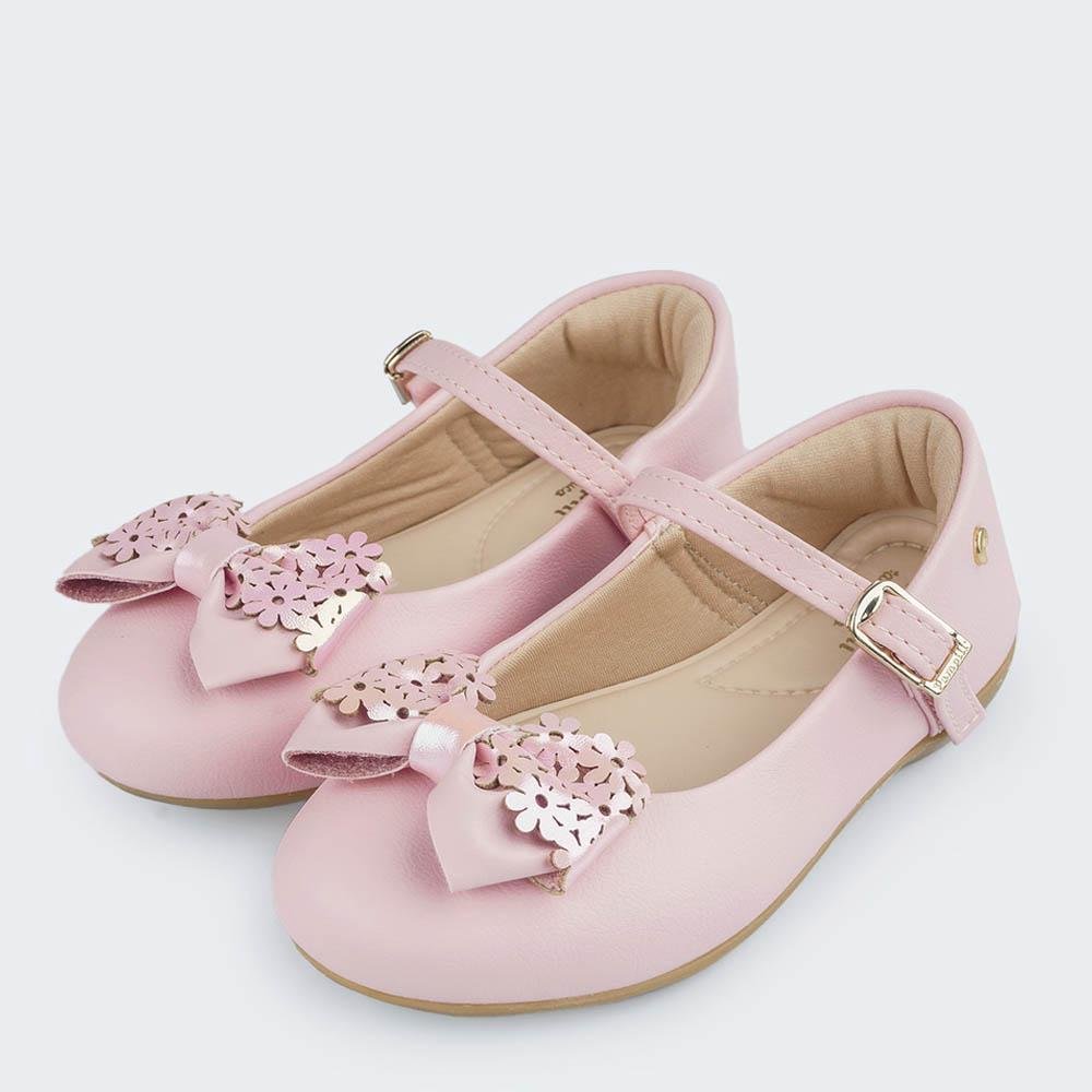 SAPATILHA INFANTIL PAMPILI BAILARINA FIVELA  FLORES ROSA Rosa 2