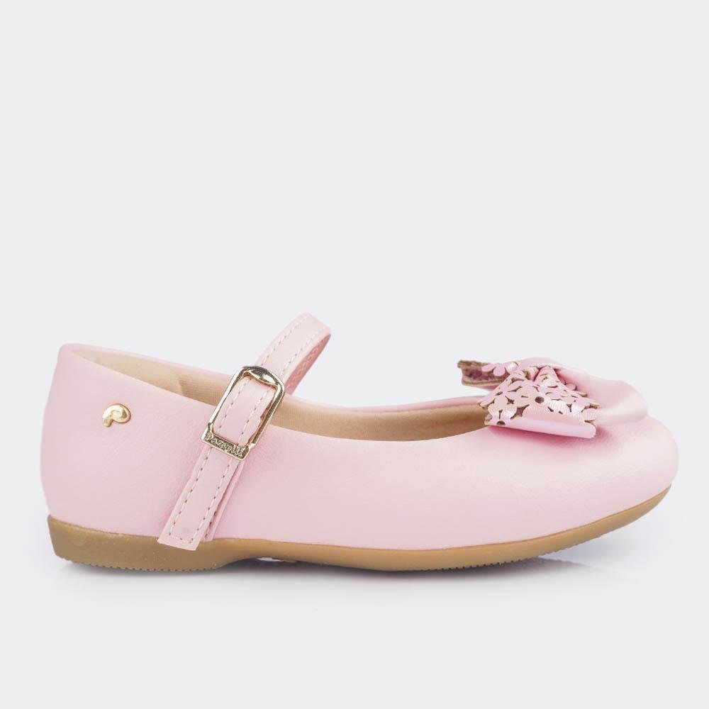 SAPATILHA INFANTIL PAMPILI BAILARINA FIVELA  FLORES ROSA Rosa 3