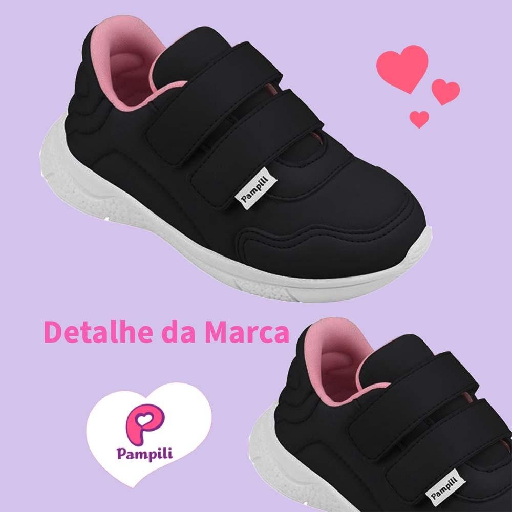 TÊNIS INFANTIL MENINA MINI SOFT PRETO BRANCO Preto/Branco 5