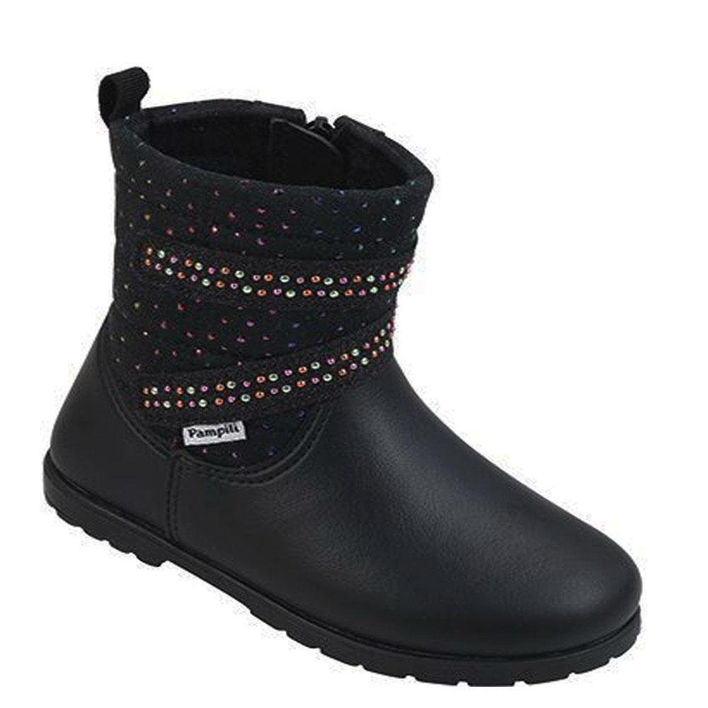 BOTA INFANTIL MENINA PAMPILI TACHAS PRETA RUBI Preto/Rubi 2