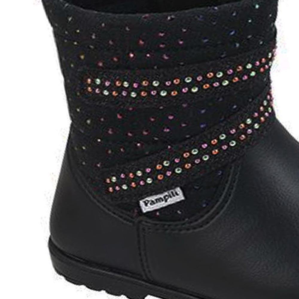 BOTA INFANTIL MENINA PAMPILI TACHAS PRETA RUBI Preto/Rubi 3