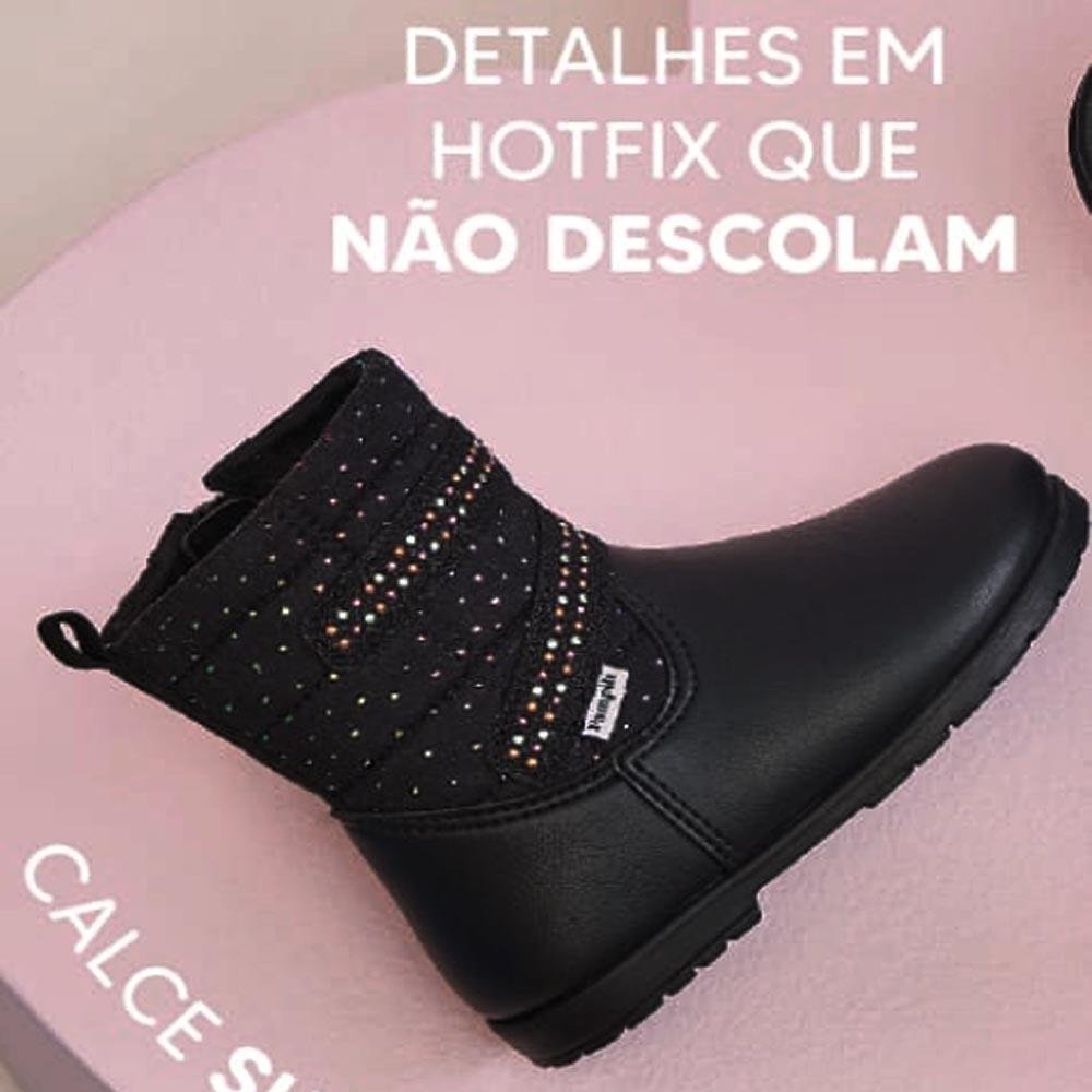 BOTA INFANTIL MENINA PAMPILI TACHAS PRETA RUBI Preto/Rubi 6