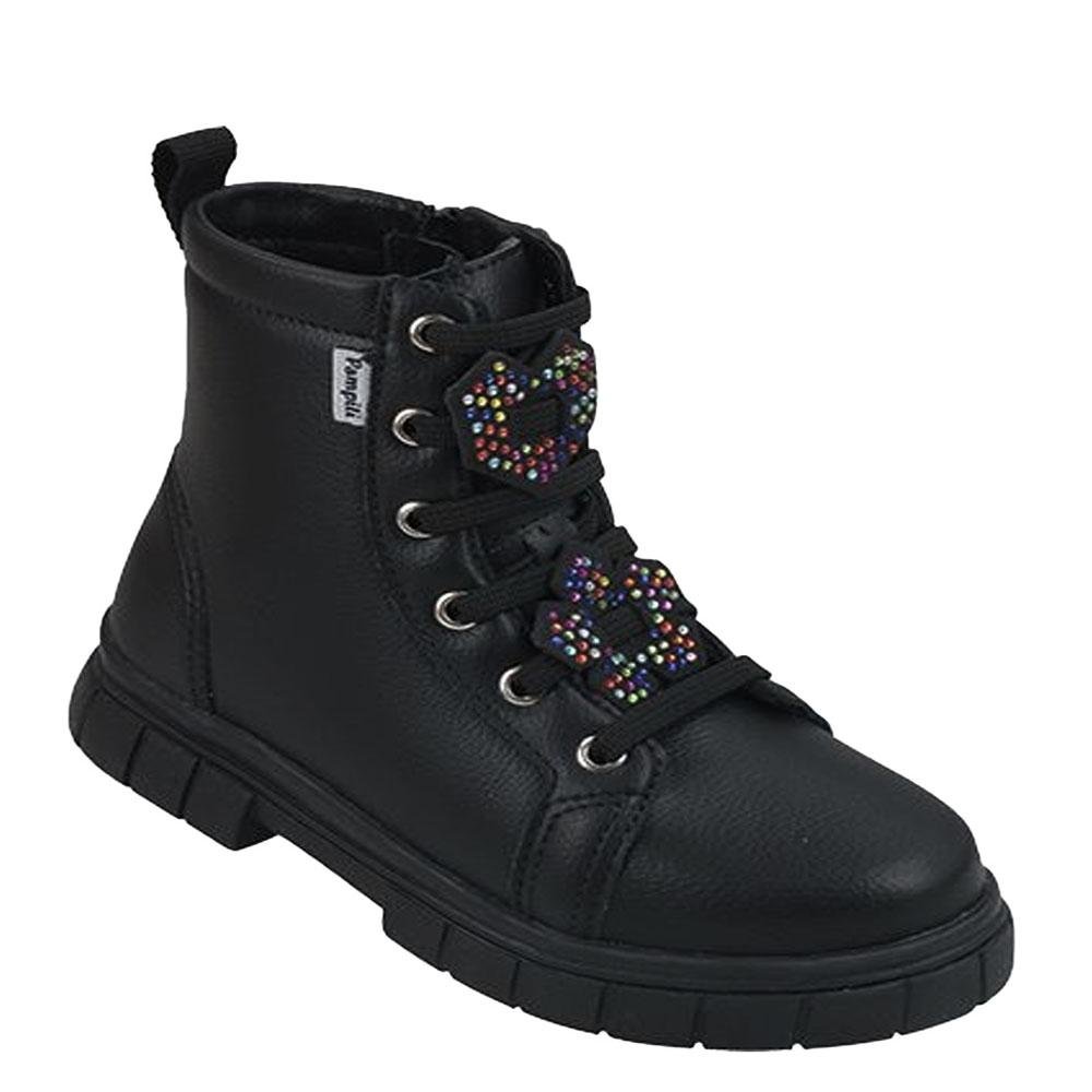 BOTA COTURNO INFANTIL MENINA PAMPILI TACHAS PRETA LUCKY Preto 2