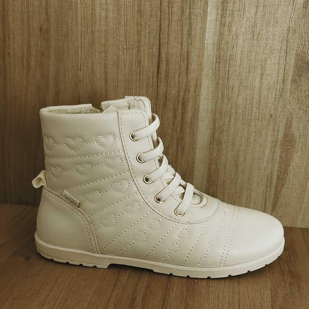 BOTA INFANTIL MENINA PAMPILI CORAÇÕES BORDADOS NUDE Nude 3