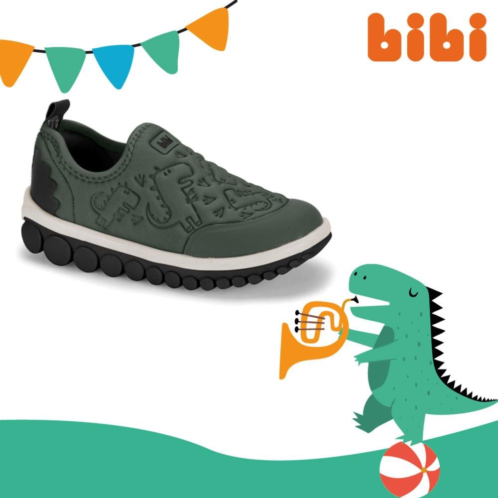 TÊNIS INFANTIL BIBI ROLLER 2.0 DINOSSAURO VERDE FOLHA PRETO Verde/Preto 4
