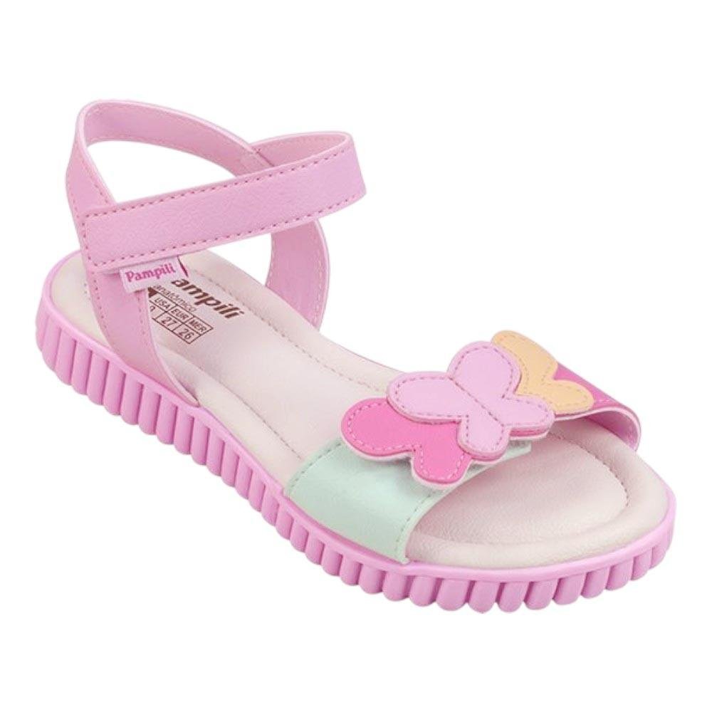 SANDALIA  PAMPILI 123 CANDY FECHO DUPLO COLORIDA BORBOLETA