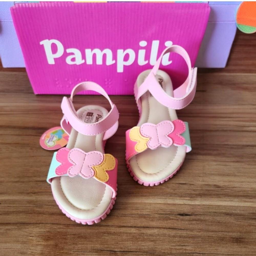 SANDALIA  PAMPILI 123 CANDY FECHO DUPLO COLORIDA BORBOLETA Rosa 2