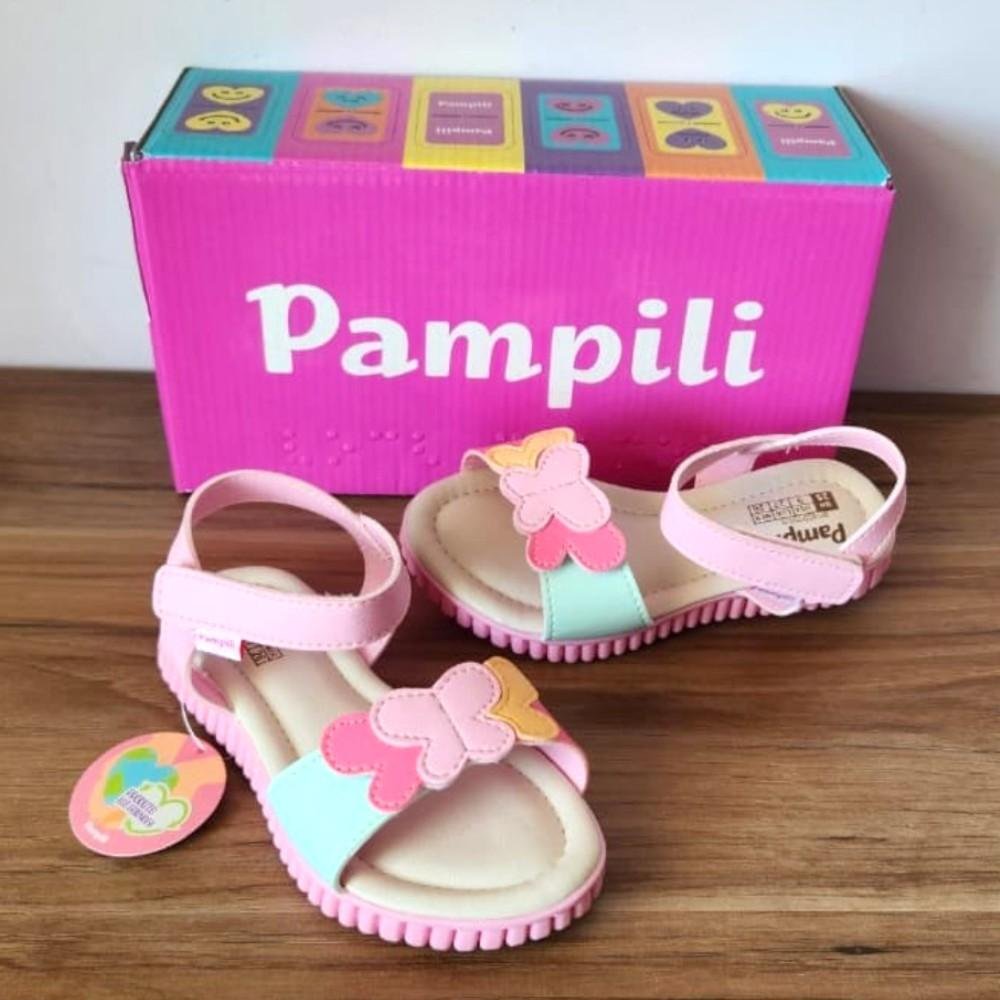 SANDALIA  PAMPILI 123 CANDY FECHO DUPLO COLORIDA BORBOLETA Rosa 3