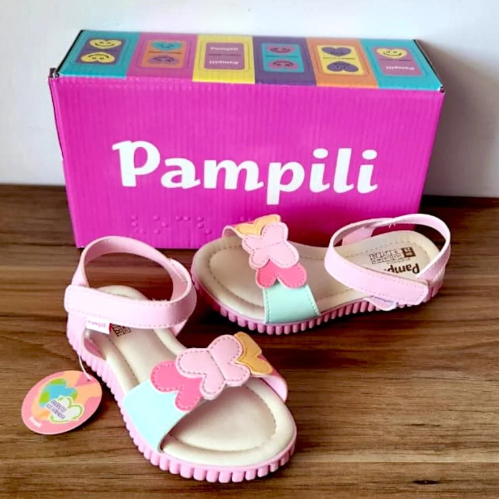 SANDALIA  PAMPILI 123 CANDY FECHO DUPLO COLORIDA BORBOLETA Rosa 4